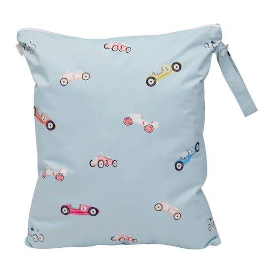 Ali+Oli Water Resistant Dual-Compartment Wet-Dry Bag - Retro Cars - Practical for Everyday and Travel