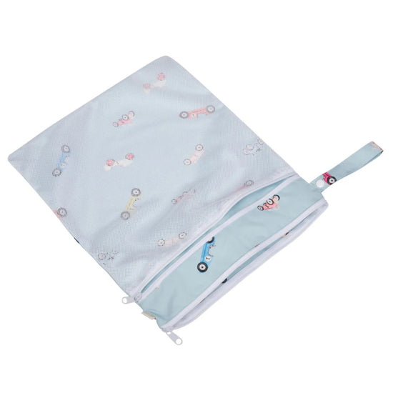 Ali+Oli Water Resistant Dual-Compartment Wet-Dry Bag - Retro Cars - Smart Organization with Dual Compartments