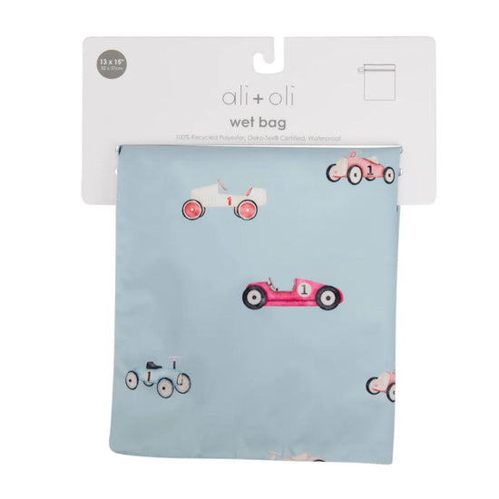 Ali+Oli Water Resistant Dual-Compartment Wet-Dry Bag - Retro Cars - Durable and Eco Conscious Material