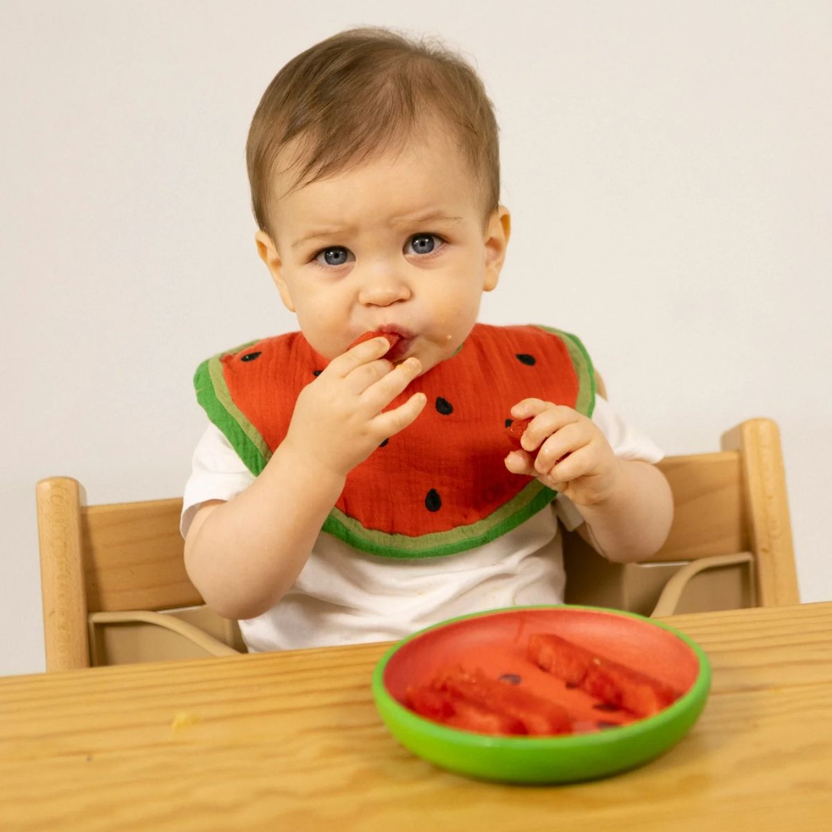 Oli & Carol Dinnerware Plate & Spoon Set - Wally The Watermelon - Safe and Gentle for Babies