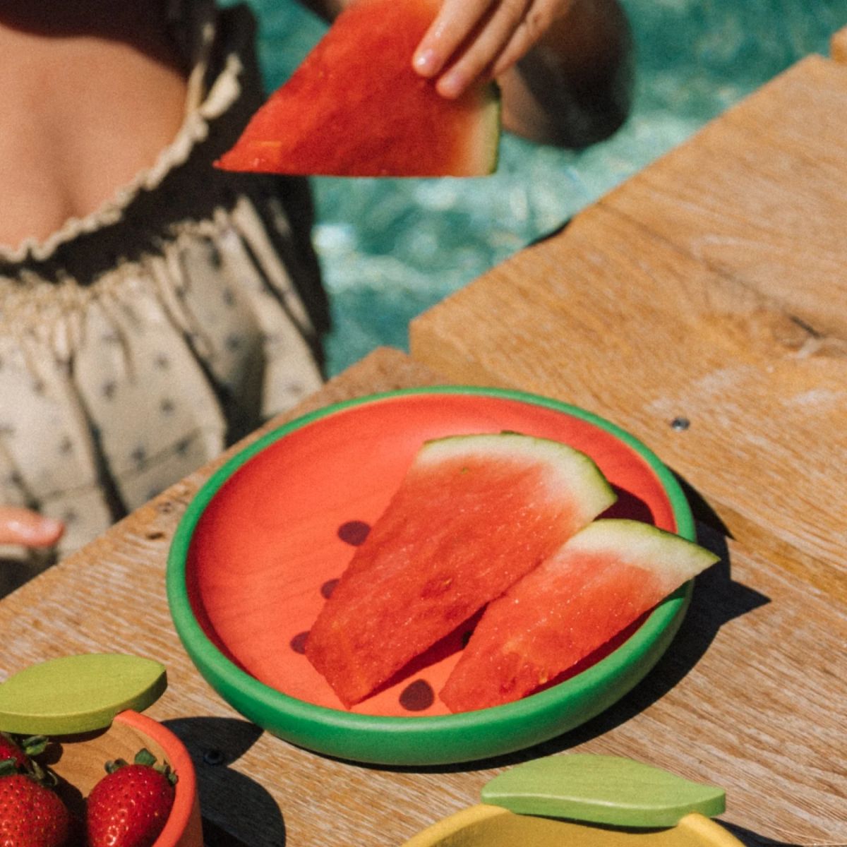 Oli & Carol Dinnerware Plate & Spoon Set - Wally The Watermelon - Encourages Independent Eating